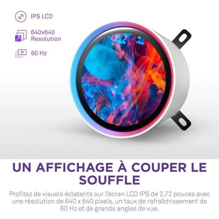 NZXT Kraken Elite 420 RGB RL-KR42E-W2 Watercooling AIO - Écran 2.72, RGB personnalisable, ventilateurs RGB - Blanc NZXT Kraken Elite 420 RGB RL-KR42E-W2 Watercooling AIO - Écran 2.72, RGB personnalisable, ventilateurs RGB - Blanc