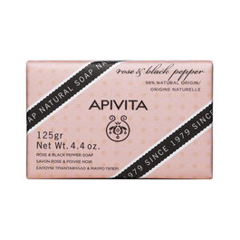 Apivita Pain de savon parfumé parfum Natural Rose pour le corps 125 g