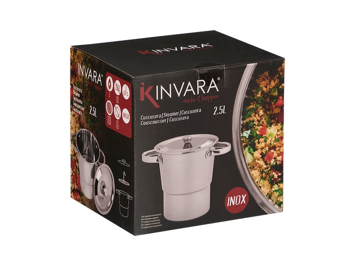 Kinvara Cuscusier en acier inoxydable 2,5 L 23 x 19,5 x 16,5 cm (Set de 6) Kinvara Cuscusier en acier inoxydable 2,5 L 23 x 19,5 x 16,5 cm (Set de 6)
