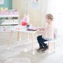 ROBA Set Table et 2 Chaises pour Enfant Peppa Pig - Pieds en Bois Massif, Plateau MDF - Blanc, Rose, Naturel - Pour Enfants de 18 Mois à 10 Ans