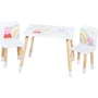 ROBA Set Table et 2 Chaises pour Enfant Peppa Pig - Pieds en Bois Massif, Plateau MDF - Blanc, Rose, Naturel - Pour Enfants de 18 Mois à 10 Ans