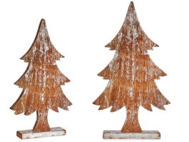 Krist+ Arbre bois argent 50 cm - Décoration intérieure (Set de 6)