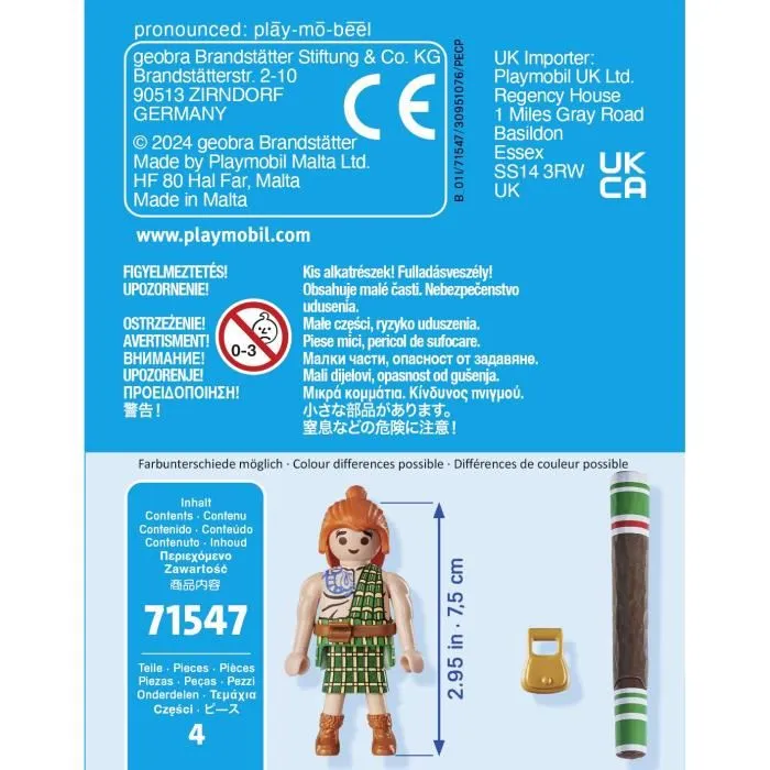 Playmobil 71547 - Figurine Astérix, Personnage Mac Oloch avec Accessoires, Jouet pour Enfant Dès 5 Ans