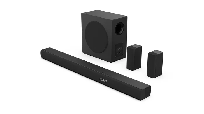 Hisense AX5100Q - Barre de son 5.1.2 canaux avec Dolby Atmos, DTS:X, caisson de basses et enceintes arrière sans fil, 340W, connexion HDMI ARC et Bluetooth