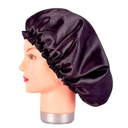 Bifull Bonnet en satin noir anti-frisottis