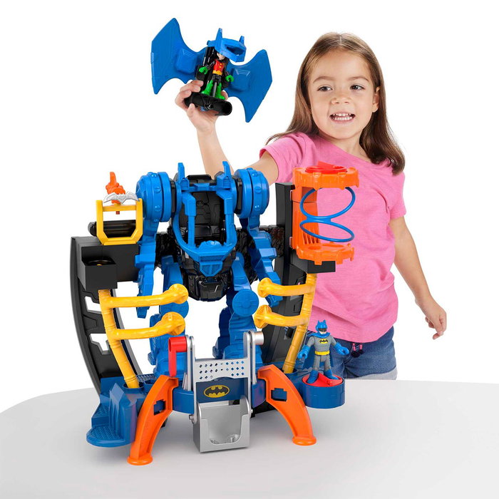 IMAGINEXT Batman DC Super Friends - Robot Centre de Commande avec Batwing - Jouet d'Action Démontable - Version Multilingue