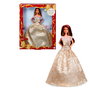 Barbie Muñeca Holiday Morena JBH97 Mattel - Poupée avec certificat, cheveux bruns, robe dorée et argentée