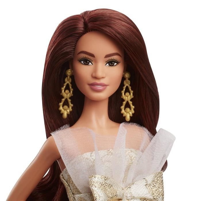 Barbie Poupée Joyeux Noël Châtain Robe de Soirée JBH97 Barbie Poupée Joyeux Noël Châtain Robe de Soirée JBH97