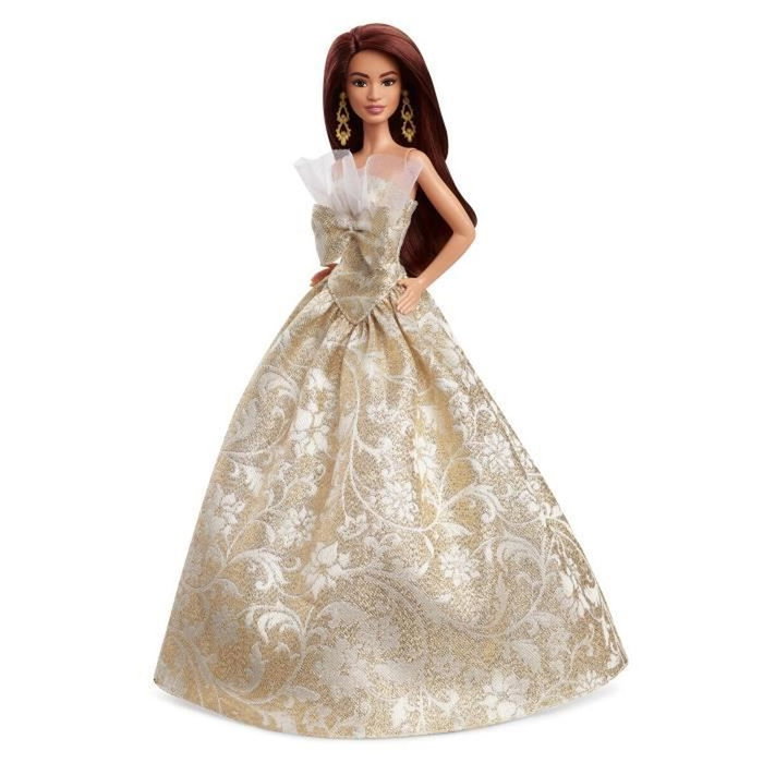Barbie Poupée Joyeux Noël Châtain Robe de Soirée JBH97 Barbie Poupée Joyeux Noël Châtain Robe de Soirée JBH97