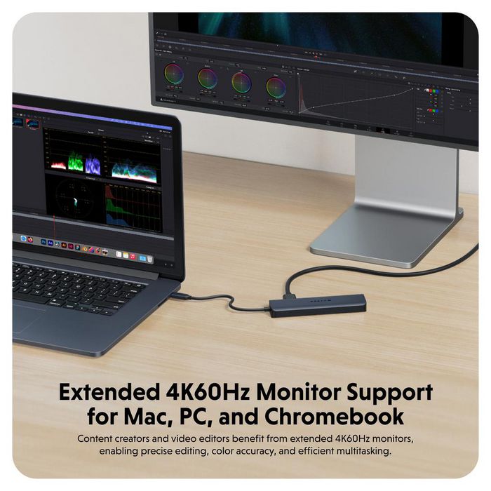 Hyper Hub USB-C 7 Ports - USB-C vers 2x USB-A, HDMI 4K 60Hz, Lecteurs SD/MicroSD 312 Mo/s, Ethernet Gigabit, Alimentation 100W PD 3.0