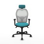 Piqueras y Crespo Chaise de Bureau Jorquera Turquoise et Blanc