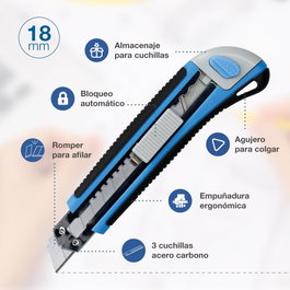 Hantums Cutter professionnel auto-rechargeable avec 3 lames
