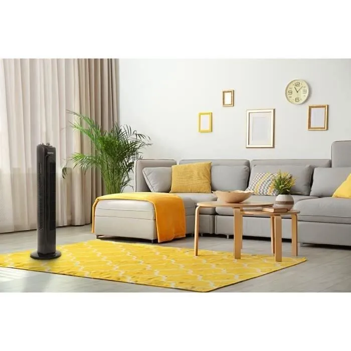 Oceanic Ventilateur Colonne Oscillant Noir - 40W, 78 cm, 3 Vitesses, Minuterie - Rafraîchisseur d'Intérieur Oceanic Ventilateur Colonne Oscillant Noir - 40W, 78 cm, 3 Vitesses, Minuterie - Rafraîchisseur d'Intérieur
