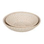 Centre de Table Blanc Bambou Rotin 35 x 35 x 8 cm (2 Unités)