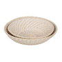 Centre de Table Blanc Bambou Rotin 35 x 35 x 8 cm (2 Unités)