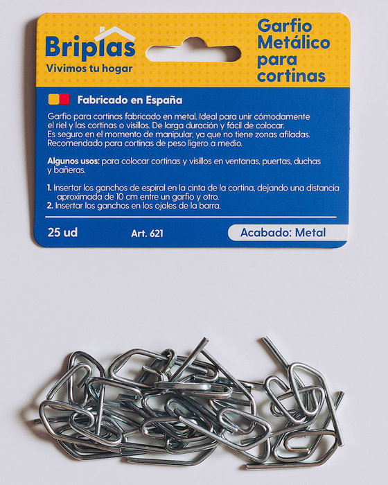 BRIPLAS Lot de 25 crochets pour rideau de douche chrome BRIPLAS Lot de 25 crochets pour rideau de douche chrome