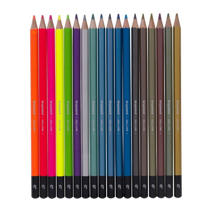 Bruynzeel Trousse métallique de crayons de couleur et néon, 18 couleurs Bruynzeel Trousse métallique de crayons de couleur et néon, 18 couleurs