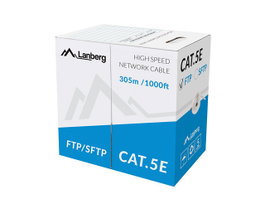 Lanberg Bobine de câble LAN catégorie 5e FTP 305m gris