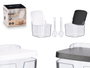Kinvara Sucrier avec Cuillère Blanc Noir 9x9x9 cm Plastique (Set de 24)