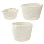 Totally Addict Lot de 3 Paniers de Rangement Blanc et Or