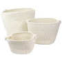Totally Addict Lot de 3 Paniers de Rangement Blanc et Or