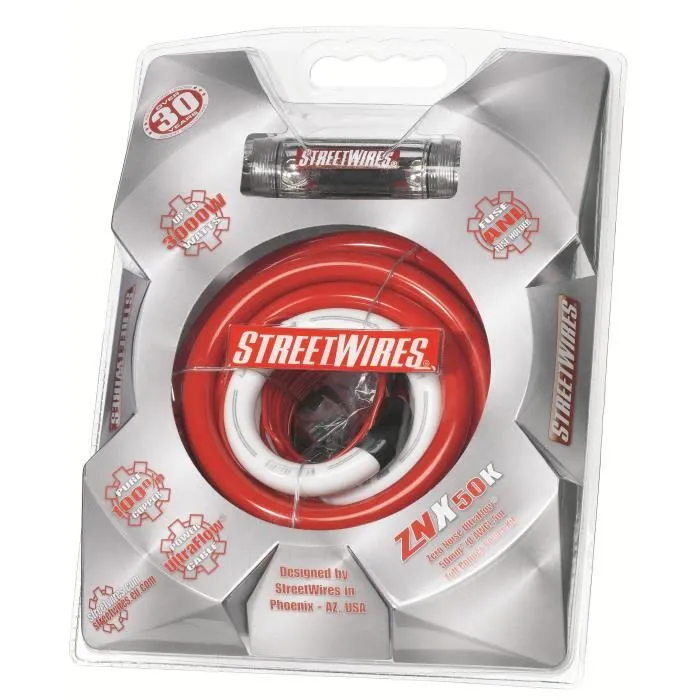 MTX Audio ZNX50K Pack Câble d'alimentation audio 50 mm² 5 m avec porte-fusible ANL étanche - pour système jusqu'à 2000 W RMS