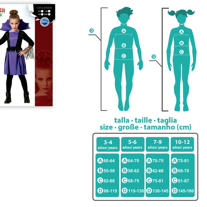 Déguisement Halloween Araignée pour Fille Violet 3-4 Ans - Costume Enfant avec Robe