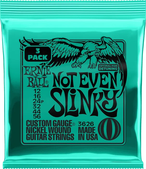 Ernie Ball Not Even Slinky 12-56 Tripack (3) Cordes pour Guitare Électrique - Calibres .012 .016 .024p .032 .044 .056 Ernie Ball Not Even Slinky 12-56 Tripack (3) Cordes pour Guitare Électrique - Calibres .012 .016 .024p .032 .044 .056