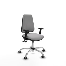 PIQUERAS Y CRESPO Chaise Elche Asynchrone Tissu Gris clair Structure chromée