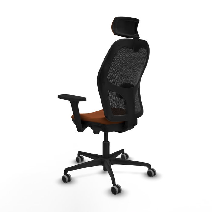 Piqueras Y Crespo Chaise de bureau Jorquera, Marron et Noir, Accoudoirs 3D, Soutien Lombaire 1D, Cabecero 2D
