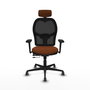 Piqueras Y Crespo Chaise de bureau Jorquera, Marron et Noir, Accoudoirs 3D, Soutien Lombaire 1D, Cabecero 2D