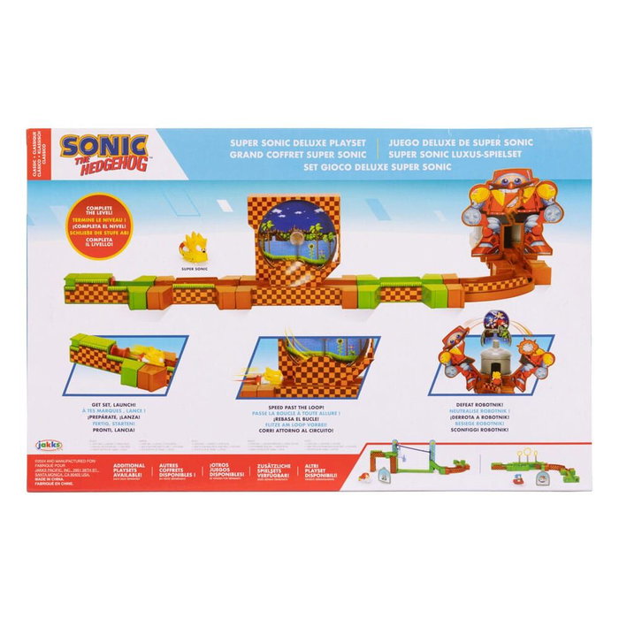 JAKKS PACIFIC Playset Super Sonic Deluxe Go Go Racers - Jeu de figurines et véhicules Sonic the Hedgehog