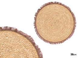 Kinvara Salvamantel 38 cm avec Franges Couleur Chocolat en Coton et Enea (Set de 24)