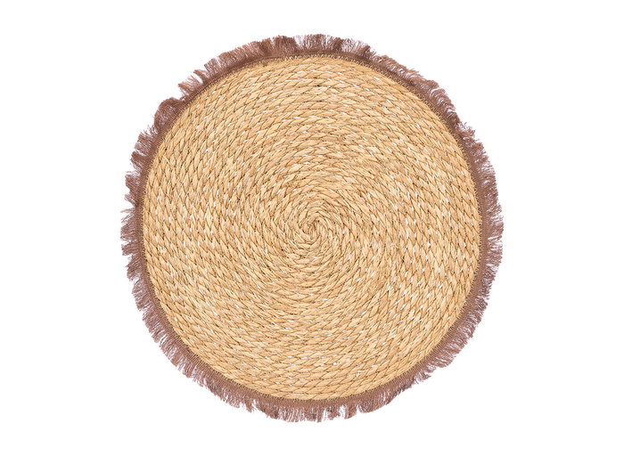 Kinvara Salvamantel 38 cm avec Franges Couleur Chocolat en Coton et Enea (Set de 24)
