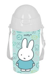 Safta Gourde isotherme Miffy Friends 500 ml avec ouverture automatique et paille - Dimensions 7,3x19,5x7,3 cm