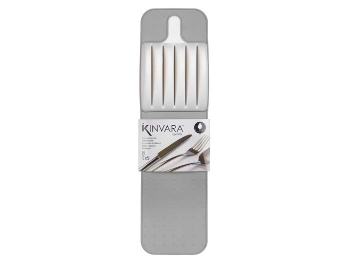 Kinvara Egouttoir à Vaisselle en Silicone Gris 37.5 x 5.5 x 10.3 cm (Set de 12)