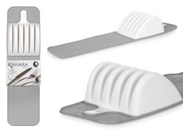 Kinvara Egouttoir à Vaisselle en Silicone Gris 37.5 x 5.5 x 10.3 cm (Set de 12)