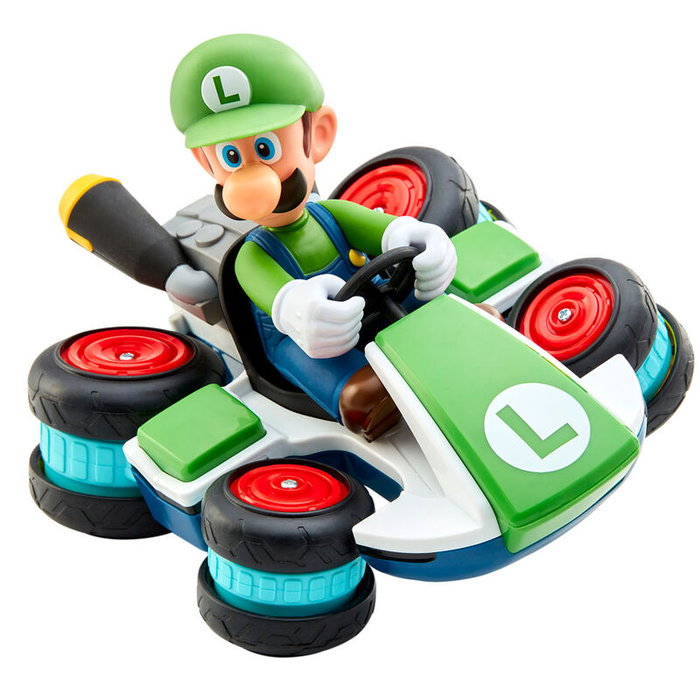 JAKKS PACIFIC - Voiture Mini RC Racer Luigi Mario Kart Nintendo - Télécommande radio contrôle - Taille 20 cm