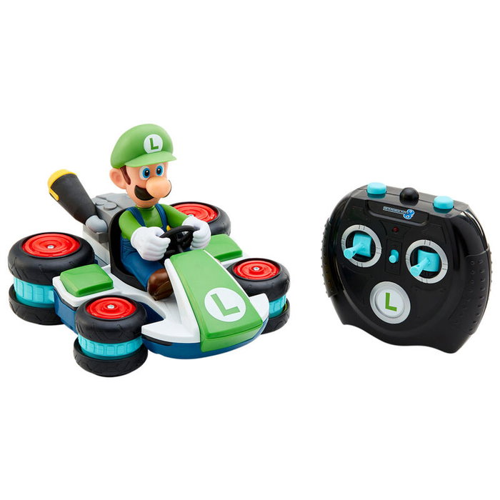 JAKKS PACIFIC - Voiture Mini RC Racer Luigi Mario Kart Nintendo - Télécommande radio contrôle - Taille 20 cm
