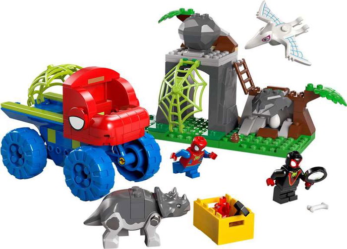 LEGO Spidey - Jeu de construction Tout-terrain Dinosaurio et Équipement Spidey à la rescousse - À partir de 4 ans