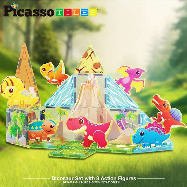 Cefa Picasso Tiles Bloques Magneticos Dinosaurios 26 Pièces Cefa Picasso Tiles Bloques Magneticos Dinosaurios 26 Pièces