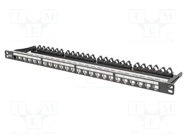 DIGITUS Panneau de brassage Keystone 24 ports 19 pouces noir