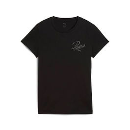 T-shirt à manches courtes femme Puma Essentials Script Noir 8-10 ans