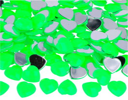 Innspiro Gemmes décoratives acryliques cœur vert fluor 14x14mm 500u. approx. 