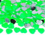Innspiro Gemmes décoratives acryliques cœur vert fluor 14x14mm 500u. approx. 