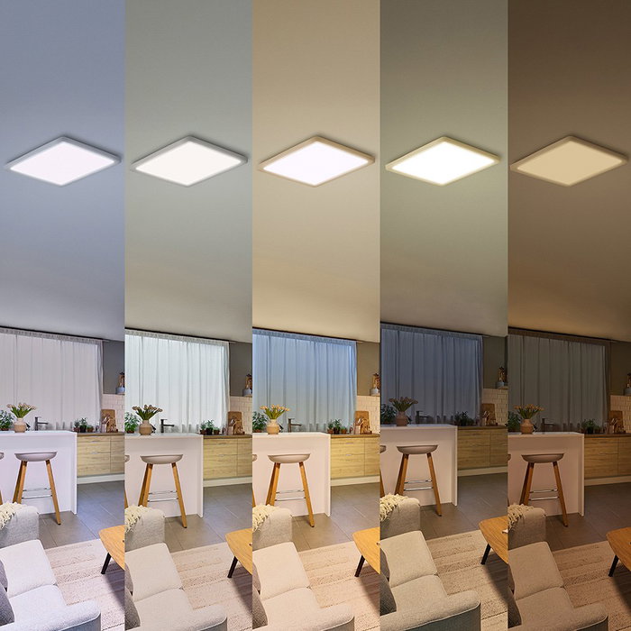 Philips Valen Plafonnier LED carré blanc, 13 W, 1550 lm, 2200-6500 K, 295 x 37 x 295 mm