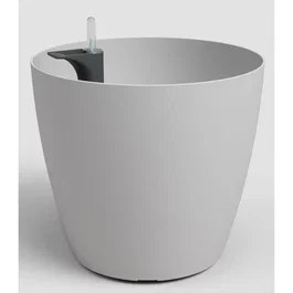 ARTEVASI San Remo SWS 30 MA - Pot de fleurs avec pieds pour intérieur/extérieur - Plastique résistant UV - Gris clair - Ø30,5 x H27 cm - 14,5 L