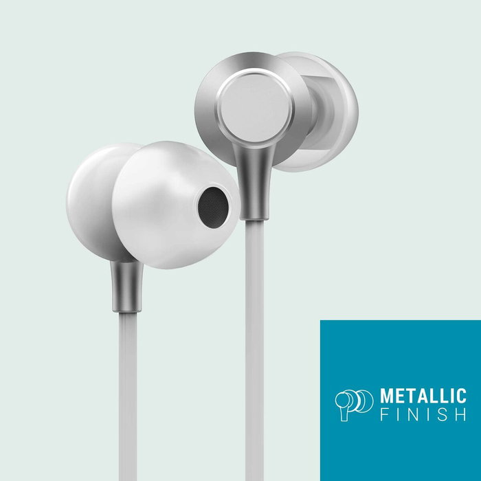 Energy Sistem Metallized Écouteurs Jack 3,5 mm Argenté et Blanc