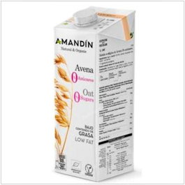 Amandin Bebida Vegetal De Avena 0% Azucares 1Lt 6Uds. Bio - Lait végétal d'avoine bio sans sucre ajouté.
