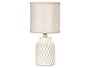 Giftdecor Lampe de Table Cylindrique Rayures Gris 13x20x13cm Céramique Métal Plastique (Set de 12)